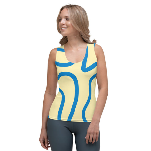 String Filaments - Yellow/Navy Blue Women's Tank Top