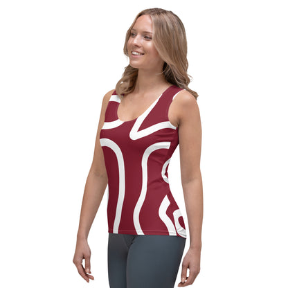 String Filaments - Burgundy/White Women's Tank Top