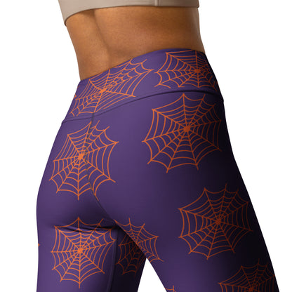 Spider Web Sense Yoga Leggings - Purple/Orange