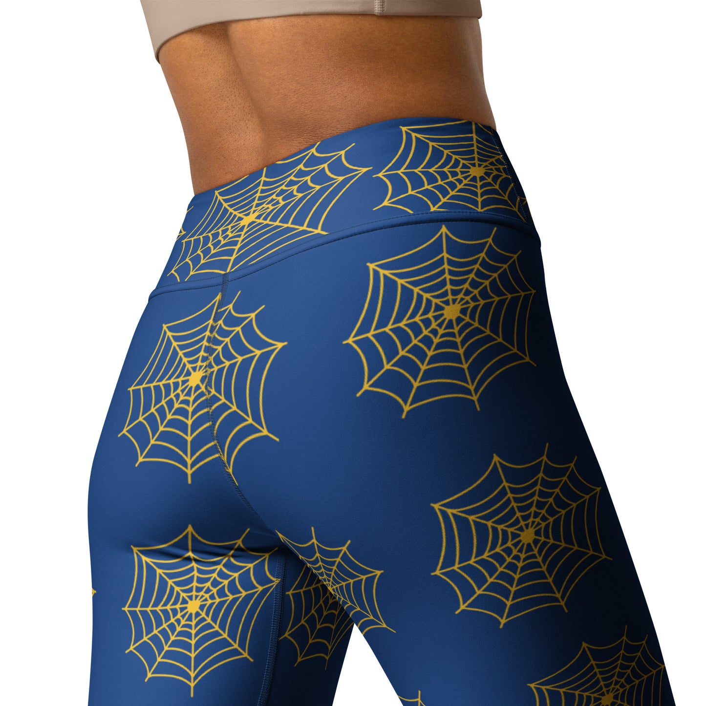 Spider Web Sense Yoga Leggings - Blue/Yellow