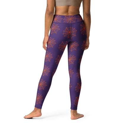 Spider Web Sense Yoga Leggings - Purple/Orange