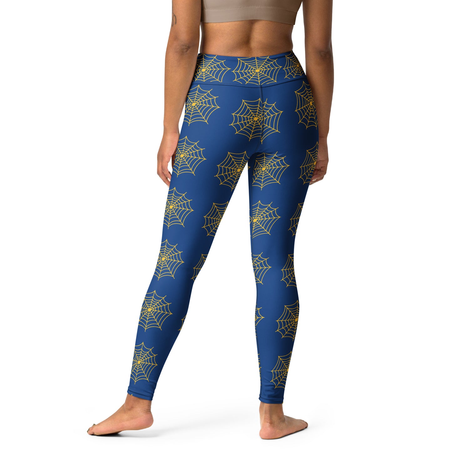 Spider Web Sense Yoga Leggings - Blue/Yellow