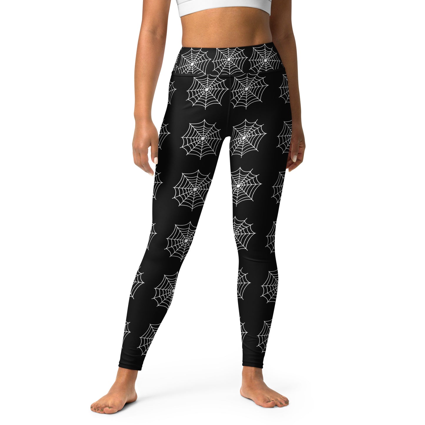 Spider Web Sense Yoga Leggings - Black/White