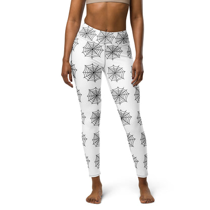 Spider Web Sense Yoga Leggings - White/Black