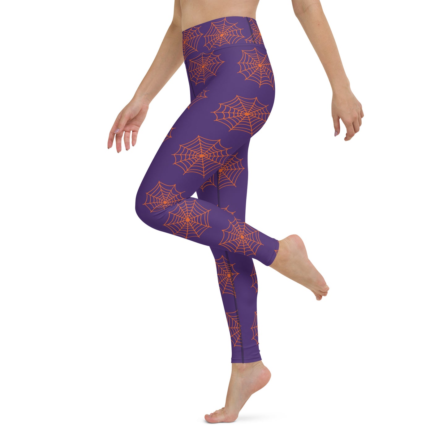 Spider Web Sense Yoga Leggings - Purple/Orange