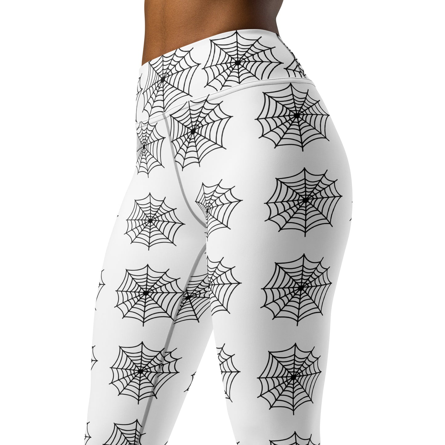 Spider Web Sense Yoga Leggings - White/Black