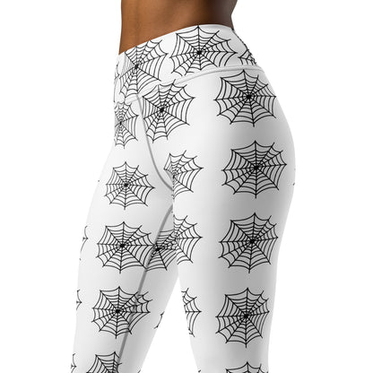 Spider Web Sense Yoga Leggings - White/Black