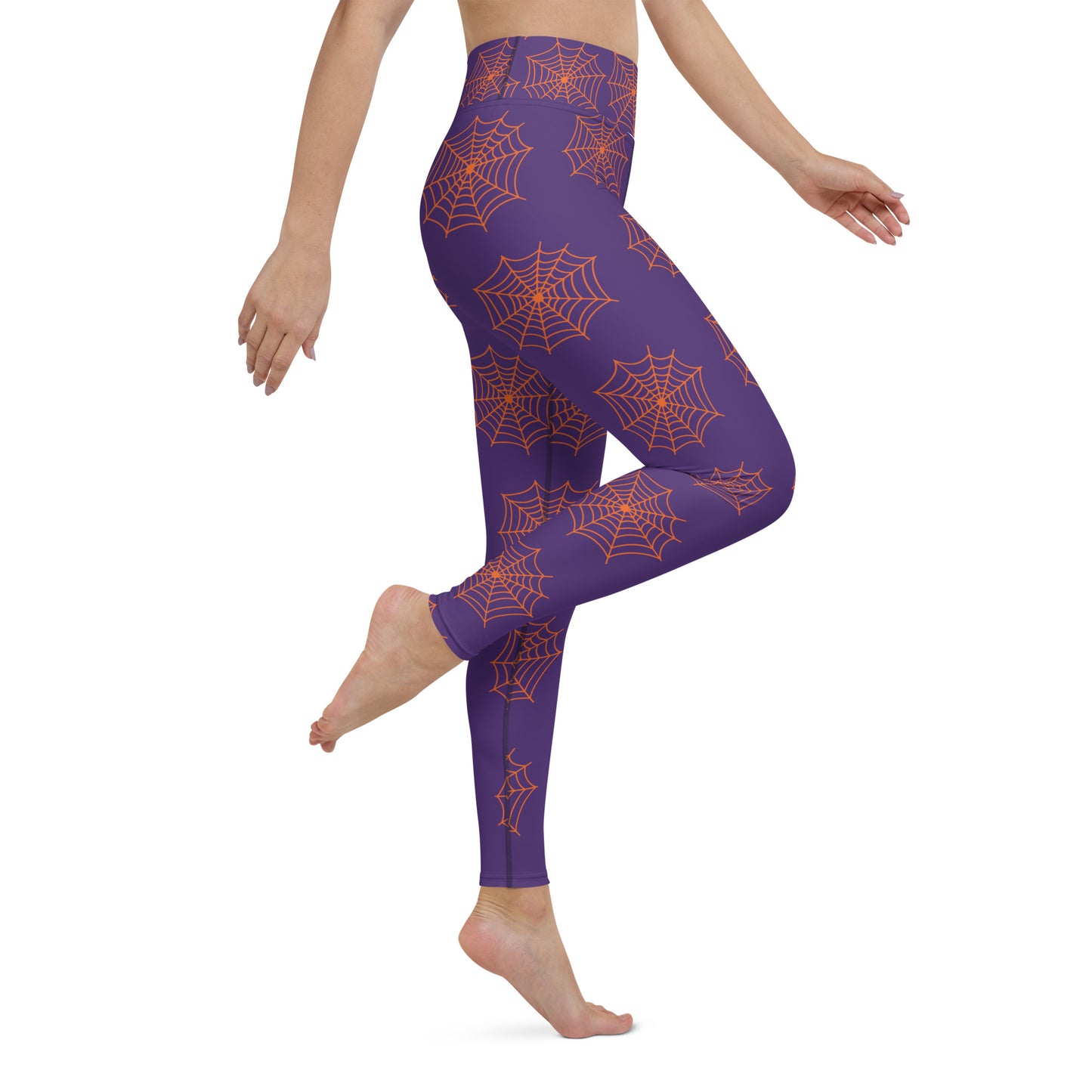 Spider Web Sense Yoga Leggings - Purple/Orange