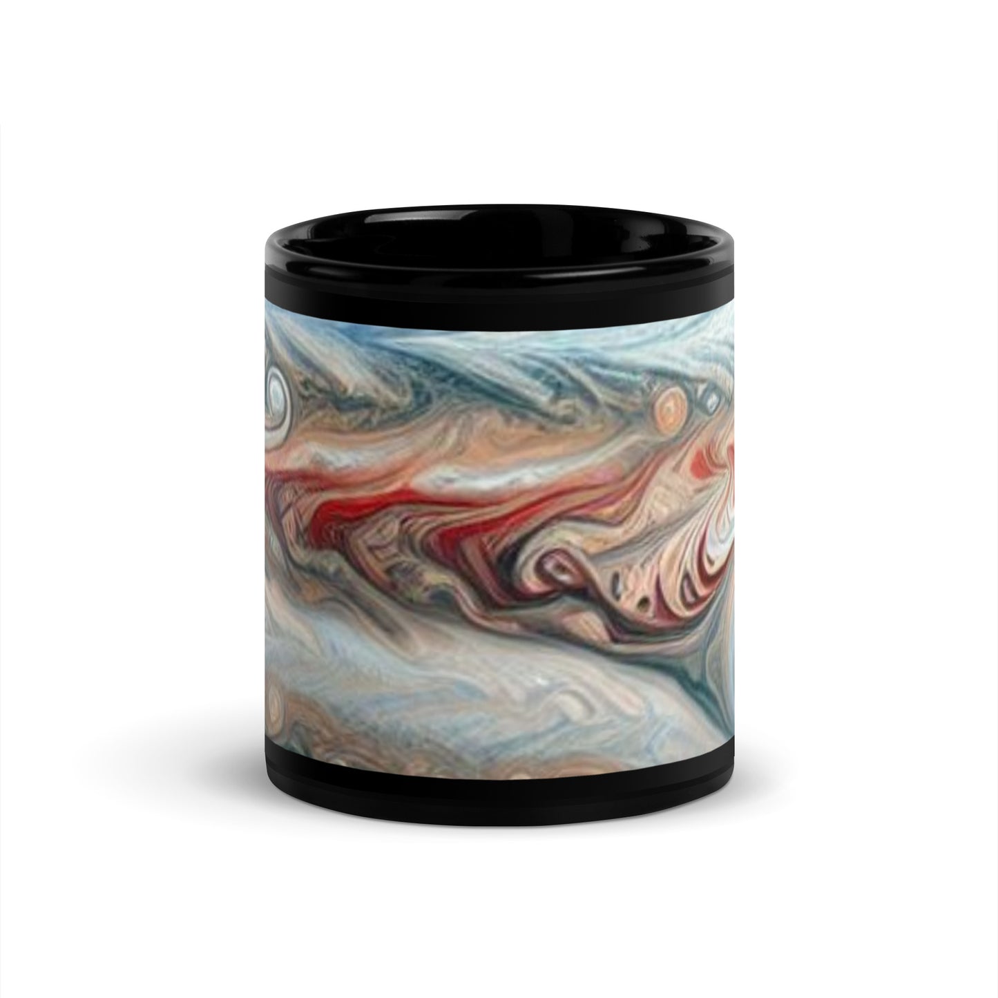 Jupiter Clouds Black Glossy Mug