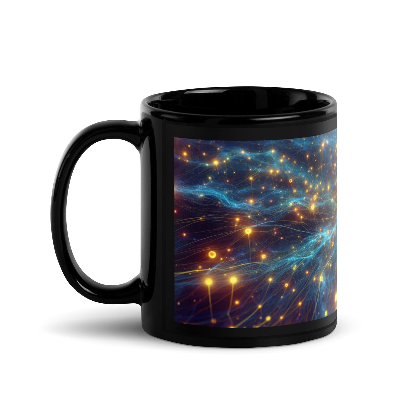 The Cosmic Web Black Glossy Mug