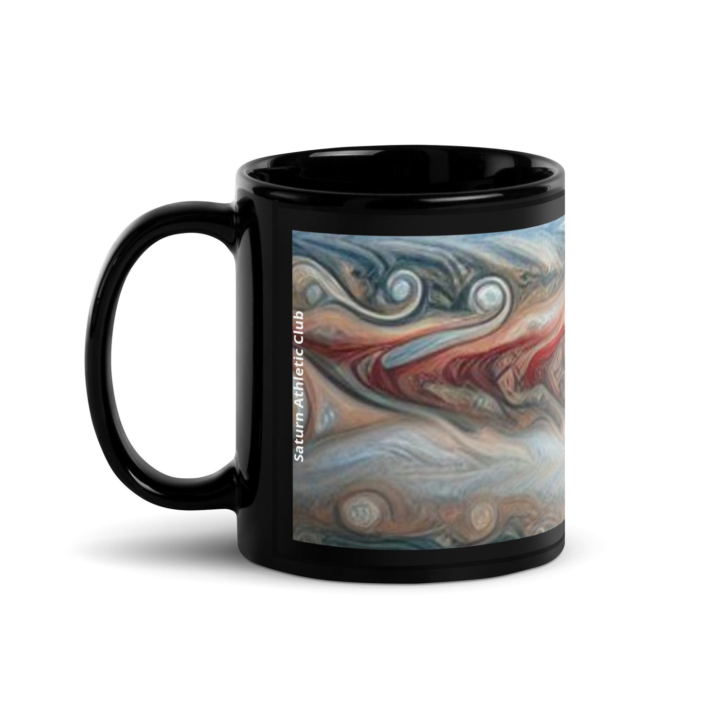 Jupiter Clouds Black Glossy Mug