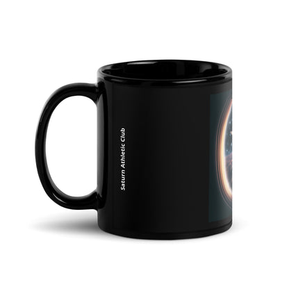 Landing on Titan Black Glossy Mug