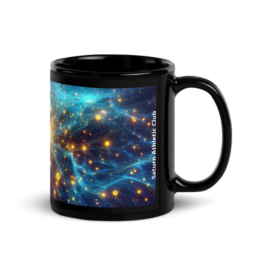 The Cosmic Web Black Glossy Mug