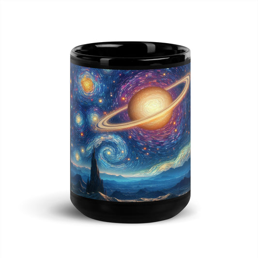 Interstellar Van Gogh White Glossy Mug