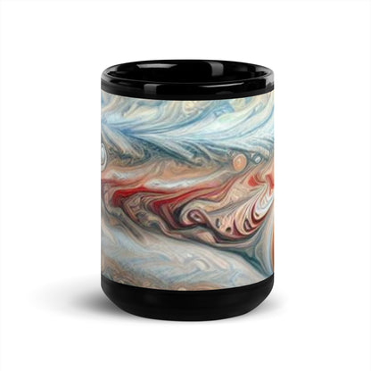 Jupiter Clouds Black Glossy Mug