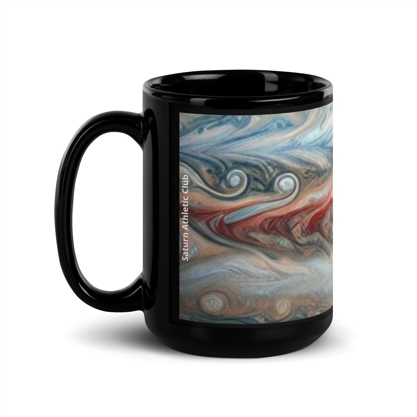 Jupiter Clouds Black Glossy Mug