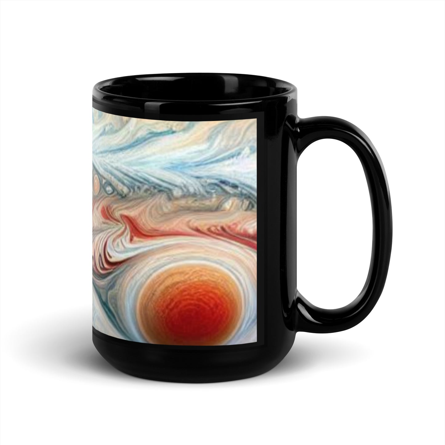 Jupiter Clouds Black Glossy Mug