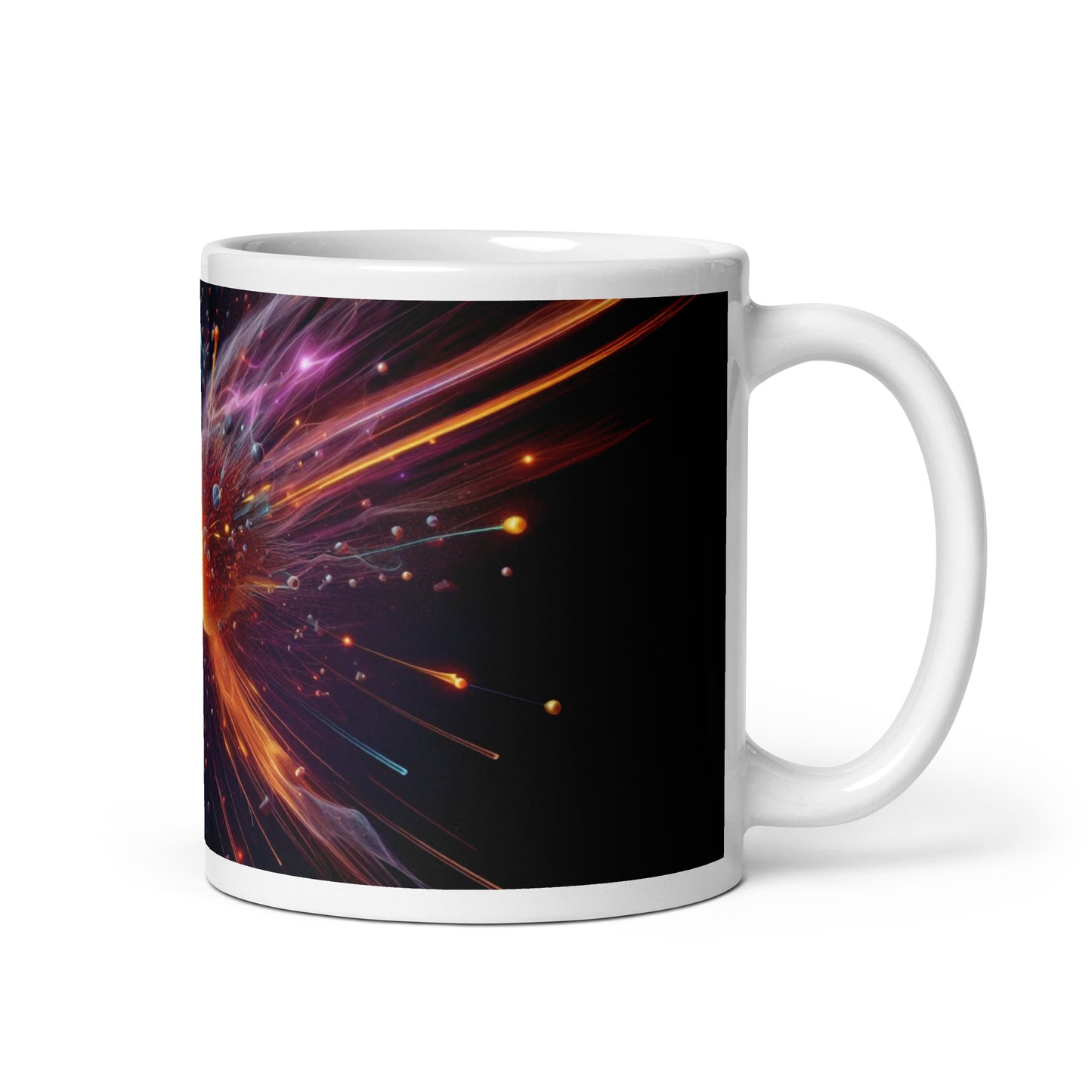 Matter and Antimatter Collision White Glossy Mug