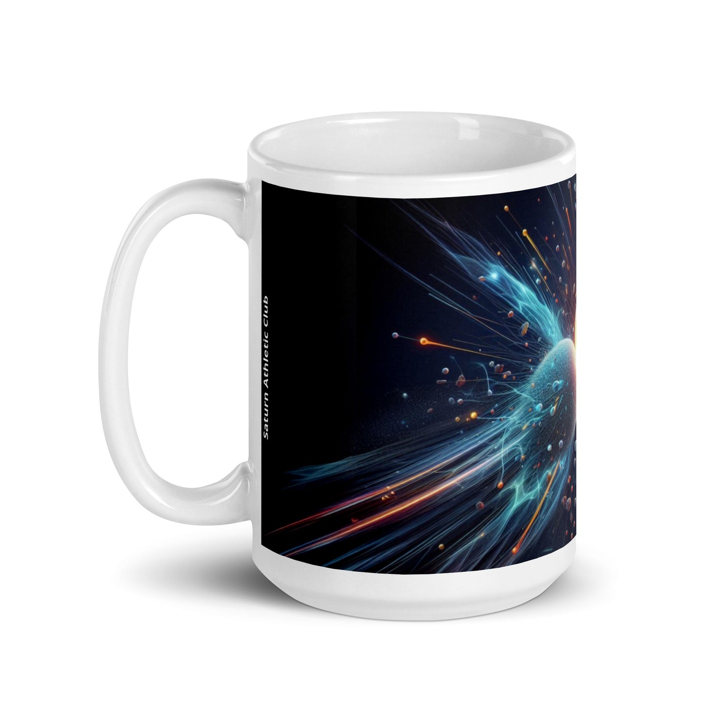 Matter and Antimatter Collision White Glossy Mug