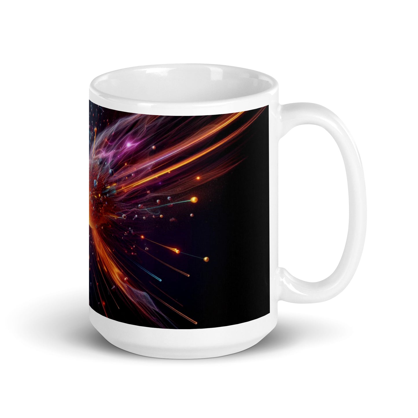 Matter and Antimatter Collision White Glossy Mug